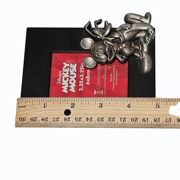 Vtg Disney Connoisseur 3D Silver Tone Mickey & Pluto 2.2 x 3.5  Picture Photo Fr - Picture 7 of 7